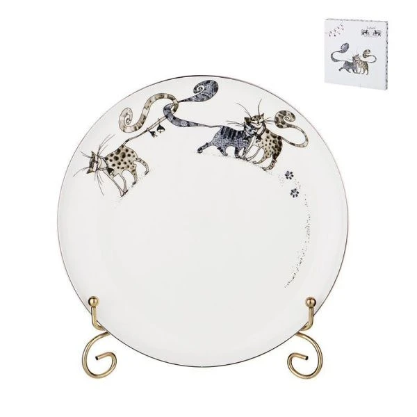 Тарелка мелкая 21см фарфор КОТИКИ десертная (48)