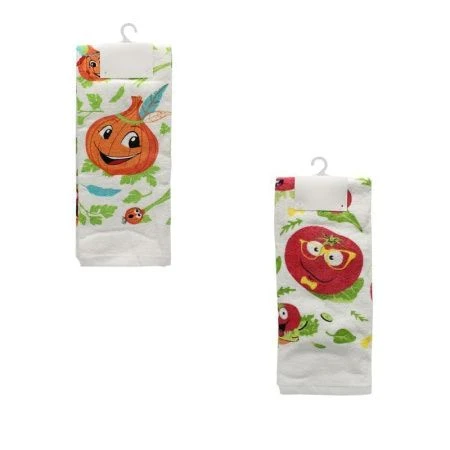 Полотенца кухонные набор 2шт 40*65см махровые ПОМИДОР, ЛУК 4213200