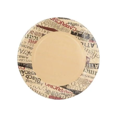 Тарелка бумажная 23см (набор 6шт.) КОФЕЙНЫЕ НАДПИСИ (55)