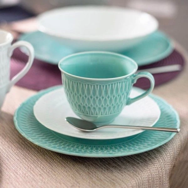 Чайный набор 2пр фарфор СОФИЯ БИРЮЗА на 1 персону 250мл 0884420/0880590 Sofia LB05 ВЫВОД