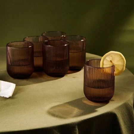 Стаканы набор 6шт 260мл стекло МОДЕРН розовый 7,5*9,5см