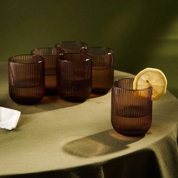 Стаканы набор 6шт 260мл стекло МОДЕРН розовый 7,5*9,5см Стаканы набор 6шт 260мл стекло МОДЕРН розовый 7,5*9,5см