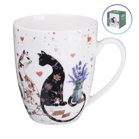 Кружка 430мл фарфор ЛАВАНДОВЫЕ КОТЫ (24)