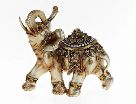 яяяФигурка Слон золотой 24*12*22,5см. (2вида) (с декоративными стразами) (подарочная упа