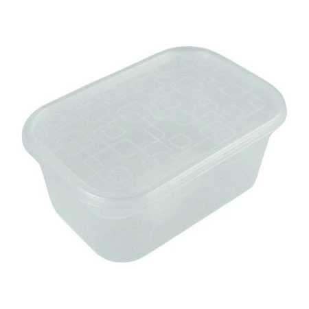 Контейнер пищевой 500мл 141*96*58мм пластик прямоугольный натуральный (40)