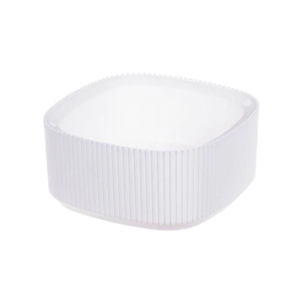 Кашпо 900мл 165*165*мм пластик СТРИП Белый со вставкой  (16)