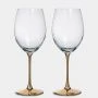 Бокалы для красного вина набор 2шт 540мл стекло Ravello золотая ножка ANLAF-EOTU05