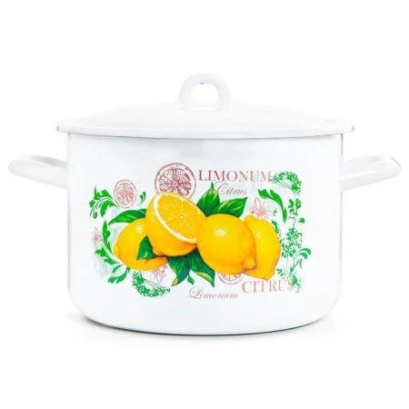 Кастрюля 4,3л эмаль ЦИТРУС цилиндрическая (4)