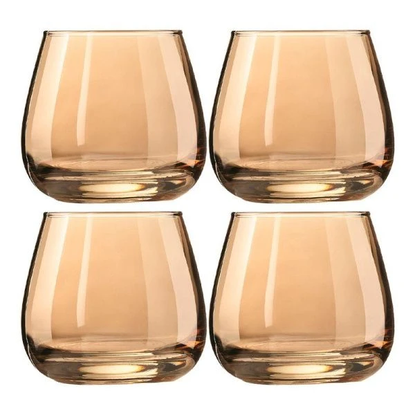 Стаканы набор 4шт 300мл стекло ЗОЛОТОЙ МЕД низкие (4)