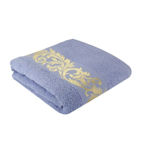 Полотенце махровый 70*135см жаккард Золотая осень фиолетовый 400гр