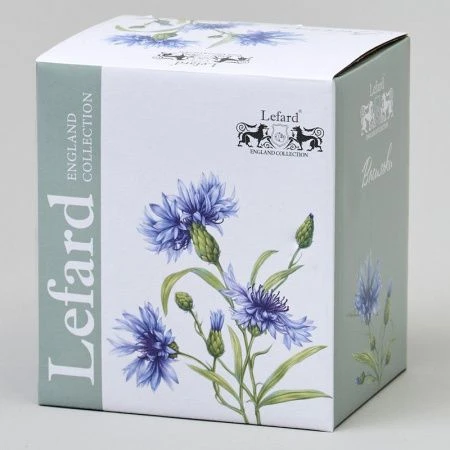 Кружка заварочная 350мл фарфор ВАСИЛЬКИ с крышкой и мет.ситом (36)