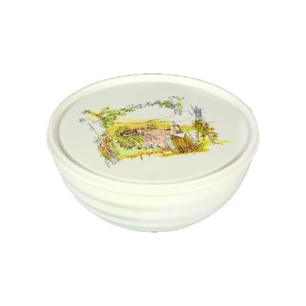 Салатник 2л пластик ТОСКАНА слоновая кость с крышкой (20)