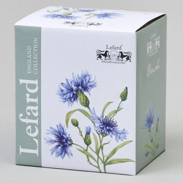 Кружка заварочная 350мл фарфор ВАСИЛЬКИ с крышкой и мет.ситом (36)