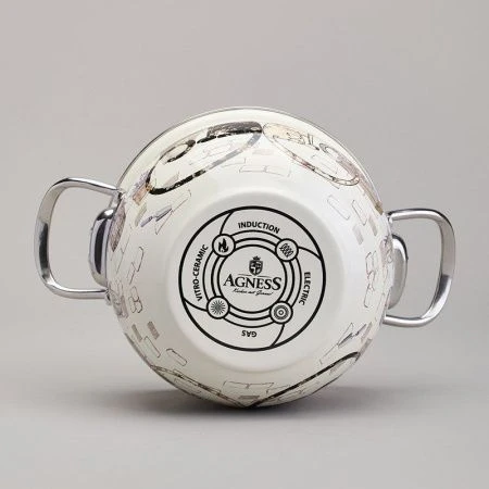 Кастрюля 2л эмаль Lavander Cats со стекл.крышкой 18см (6)