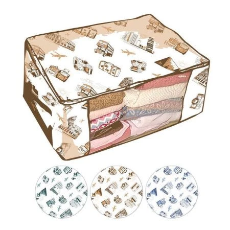 Чехол для одежды спанбонд 30*40*25см Путешествия МТ70-140 (6/120)