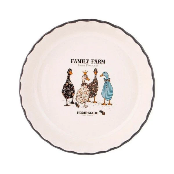 Форма для запекания 2,1л 27,5*27,5*6см керамика Family Farm круглая (12)