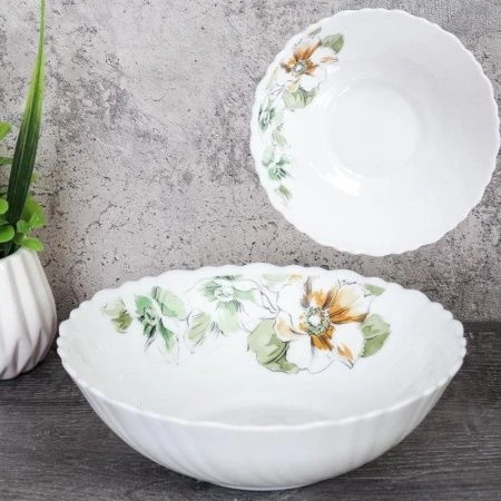 Тарелка глубокая 650мл 17,5см стеклокерамика ГРАФИЧЕСКИЕ ЦВЕТЫ суповая TW-70 (7364) (48)