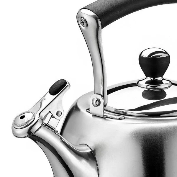 Чайник со свистком 3л нерж.сталь черная ручка (12)