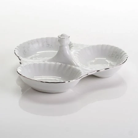 Менажница 3 секции фарфор ЖЕМЧУЖНЫЙ УЗОР В IW G091 kab/3B Менажница 3 секции фарфор ЖЕМЧУЖНЫЙ УЗОР В IW G091 kab/3B