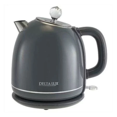 Чайник электрический 1,7л нерж.сталь 2200Вт DELTA LUX DE-1018 двойной корпус, серый (12)