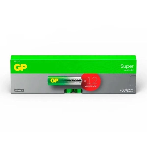 Батарейки набор 12шт. GP Super Alkaline LR6 15AETA21-2CRPAB12 (12/288)