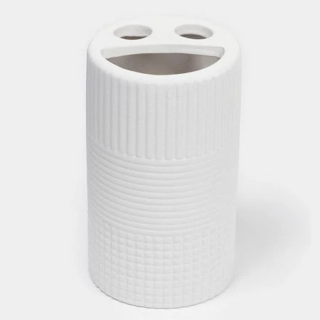 Набор для ванной комнаты ПОЛОСЫ 4 пр (мыльница, дозатор для мыла,  2 стакана )