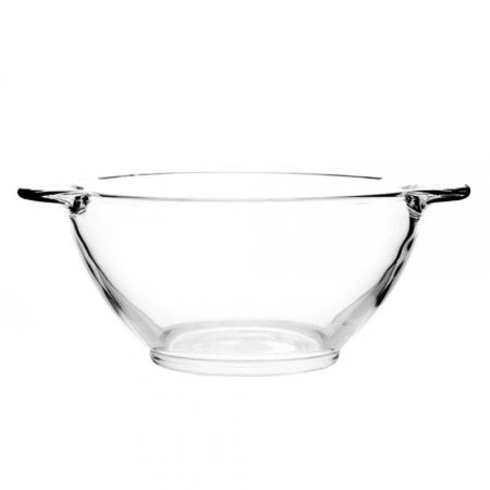 Бульонница 527мл стекло прозрачная с ушками (6)