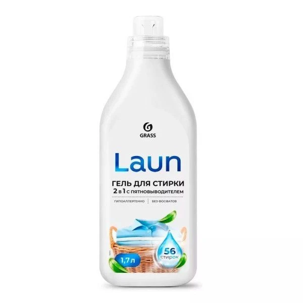 Гель для стирки 2в1 с пятновыводителем Laun (флакон 1,7 л) (6)
