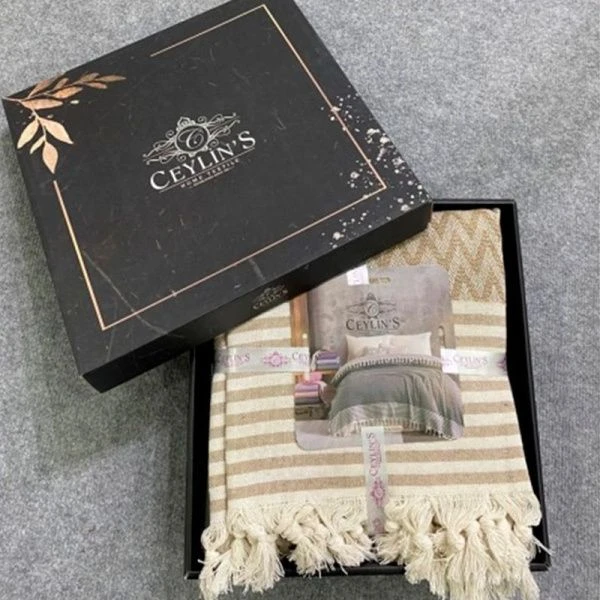 Покрывало жаккард 230*210 FAMILY бежевый