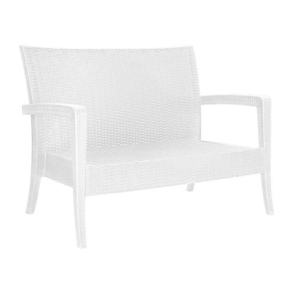 Диван 128*77*89см пластик Rattan Ola dom нагрузка до 200кг белый (1)