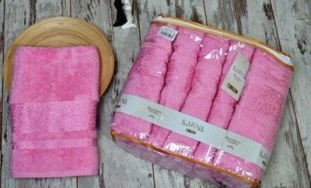 яяяПолотенце 70*140 бамбук Karna PREMIUM 1-1 (Розовый)