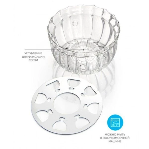 Подставка-подогреватель для чайника 13,5*8см стекло/нерж.сталь BA-002 (30)