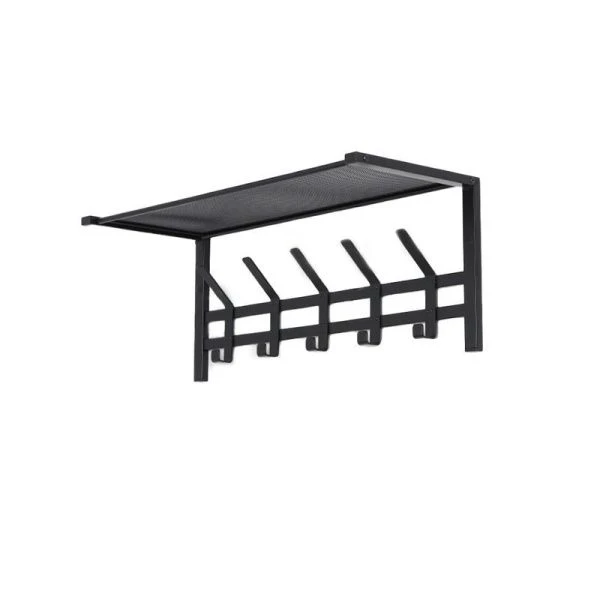 Вешалка настенная с полкой металл Торонто 21 черная 67*27*27см (1)