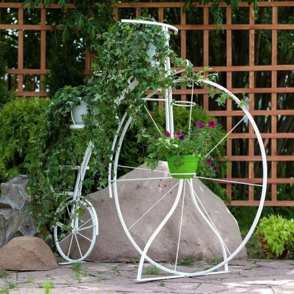 Подставка на 7 цветков 80*159*170см металл ВЕЛОСИПЕД черная 53-606