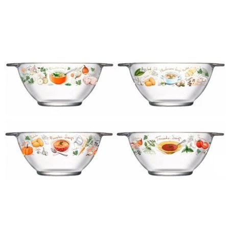 Бульонницы набор 4шт 560мл стекло Вкусный супчик МТМ