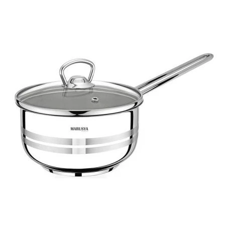 Ковш 1,7л нерж.сталь МОДЕРН со стекл.крышкой 16*9см (6)