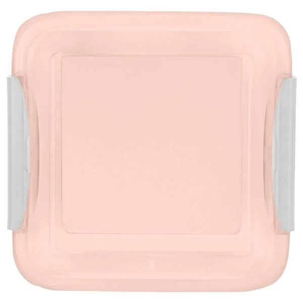 Контейнер пищевой 500мл пластик Helsinki с защёлками квадратный персиковая карамель (23)