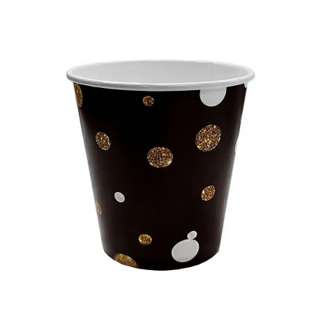 Стакан бумажный 250мл (набор 6шт.) ВЕЧЕРИНКА черный (144)