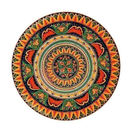 Тарелка мелкая 21,5см фарфор Arabesque оранжевый (48)