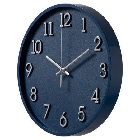 Часы настенные 28см пластик РУБИН Классика синие (10)