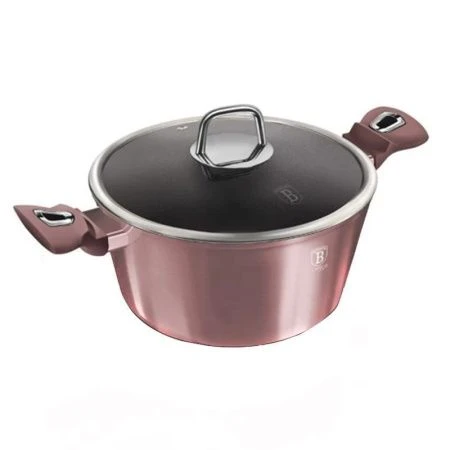 Кастрюля 2,5л кованый алюминий АП с стекл.крышкой 20см I-Rose Edition (6)