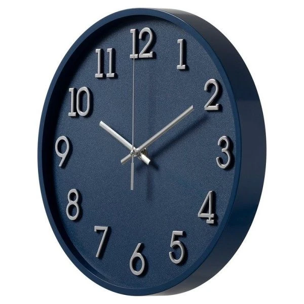 Часы настенные 28см пластик РУБИН Классика синие (10)