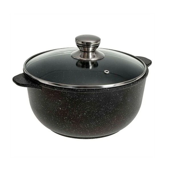 Кастрюля 8л алюминий АП ОРИОН стекл.крышка (6)