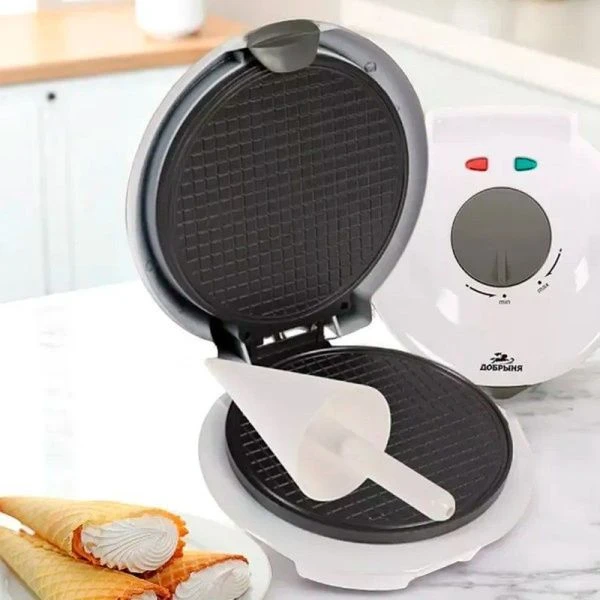 Вафельница 750Вт Добрыня DO - 2105 тонк.вафля  АП конус