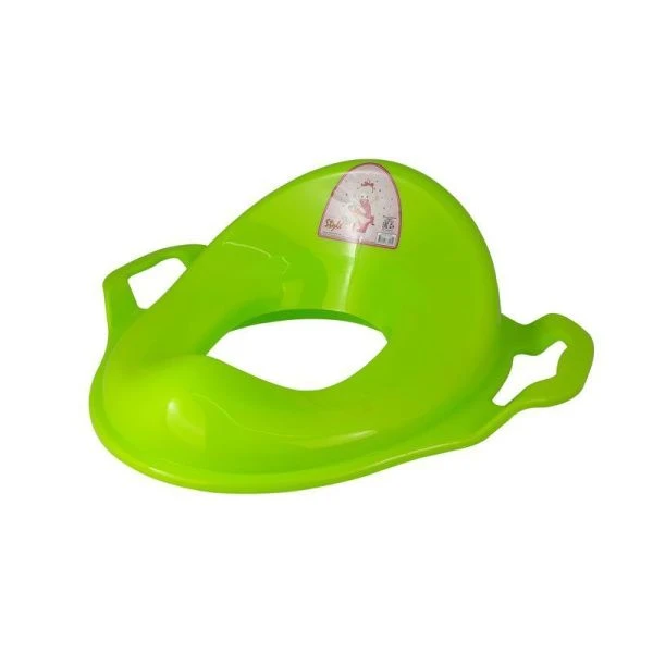 Накладка детская на унитаз (адаптер с ручками) 43*37*15см пластик салатовый/зеленый/перламутр (15)