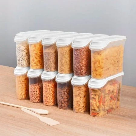 Емкость для сыпучих продуктов 1,5л 22,2*7,5*15,6см пластик микс (24)