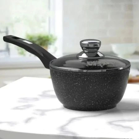 Ковш 1,2л алюминий АП ГРАНИТ BLACK с ручкой стекл.крышка 16см (8) Ковш 1,2л алюминий АП ГРАНИТ BLACK с ручкой стекл.крышка 16см (8)