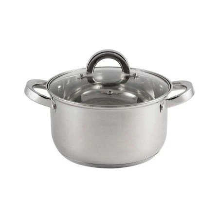 Кастрюля 3,6л нерж.сталь Mediano со стекл.крышкой, нерж.ручки, 3-х сл.капс.дно (6)