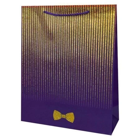 Пакет подарочный 26*32*10см Синий минимализм