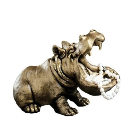 Фигурка Бегемот 23*31cм полистоун бронза с позолотой (1) Фигурка Бегемот 23*31cм полистоун бронза с позолотой (1)